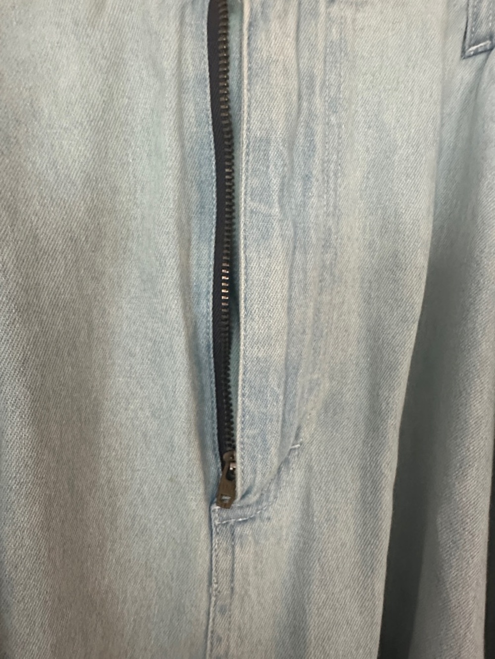 Light Blue Denim Maxi A-Line Women's Skirt with Front Zip - Picture 8 of 9